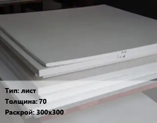 Фторопласт листовой лист s=70 300х300